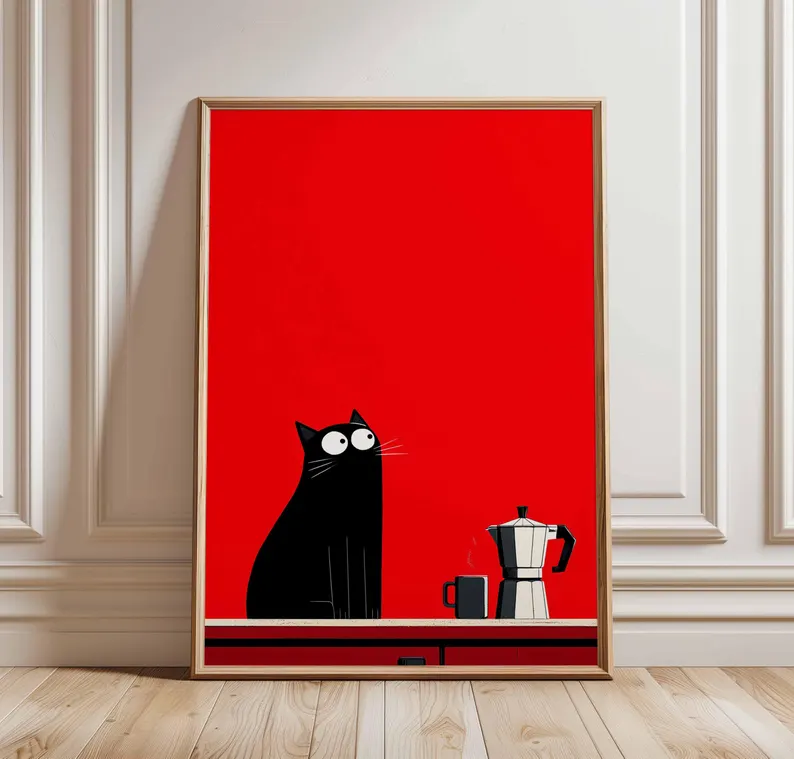 Black Cat Coffee Poster